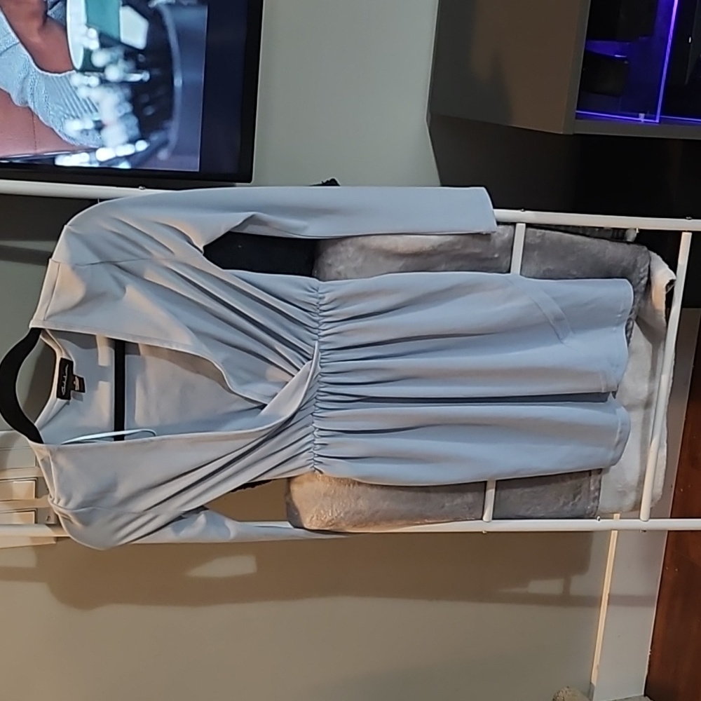 Baby blue slinky dress